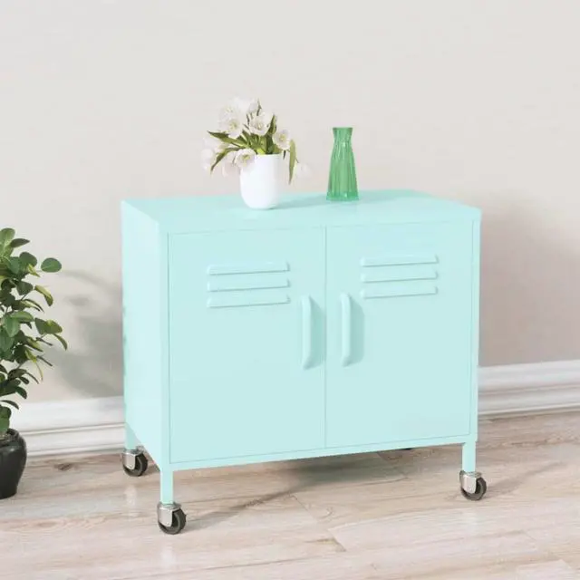 Alt view image 2 of 12 - vidaXL Storage Cabinet Mint 23.6"x13.8"x19.3" Steel