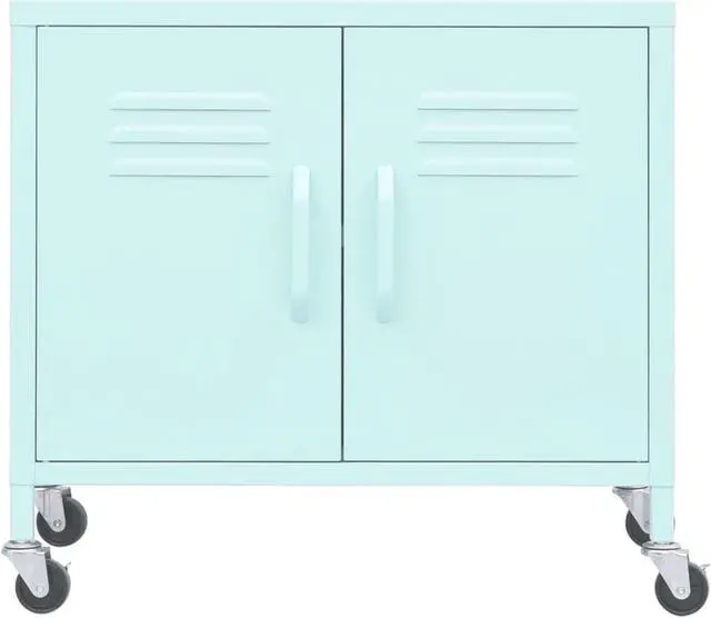 Alt view image 3 of 12 - vidaXL Storage Cabinet Mint 23.6"x13.8"x19.3" Steel