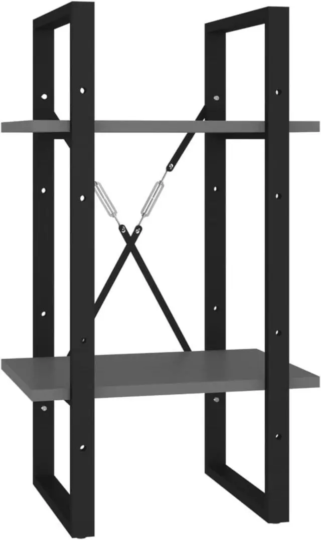 Alt view image 4 of 13 - vidaXL 5-Tier Book Cabinet Gray 15.7" x 11.8" x 69.9" Chipboard