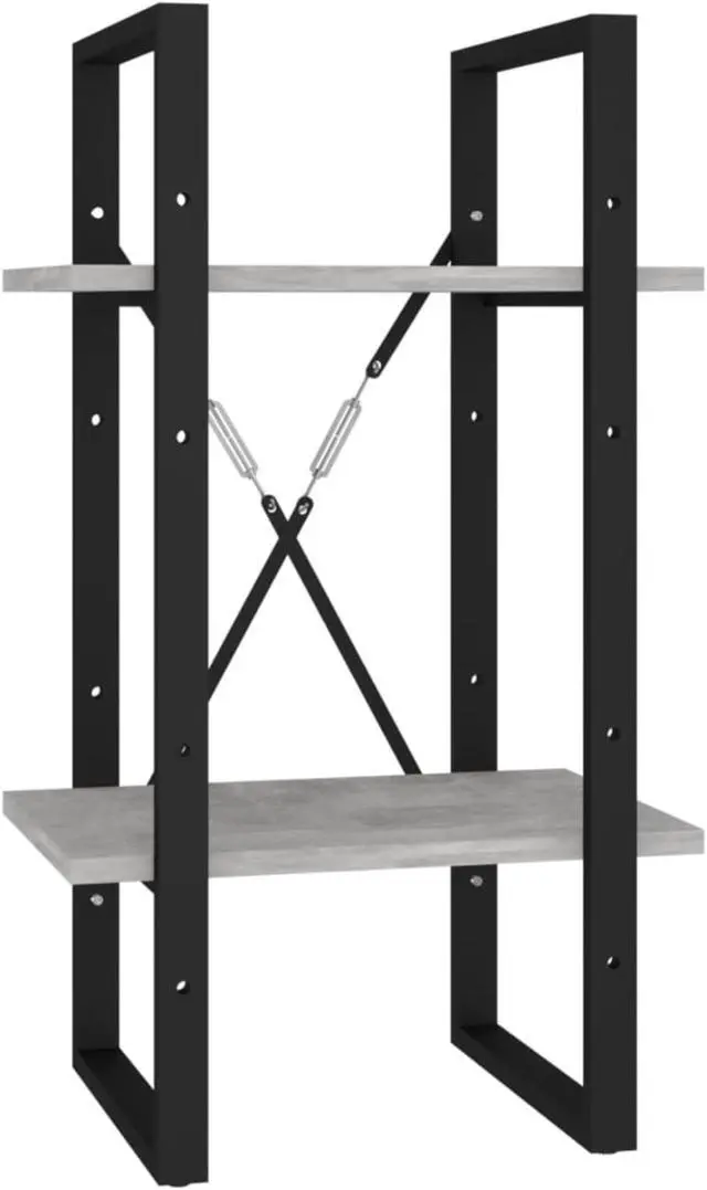 Alt view image 4 of 13 - vidaXL 5-Tier Book Cabinet Concrete Gray 15.7" x 11.8" x 69.9" Chipboard