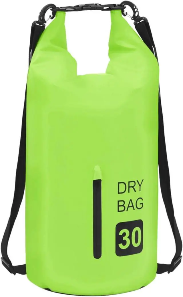Alt view image 5 of 11 - vidaXL Dry Bag with Zipper Green 7.9 gal PVC