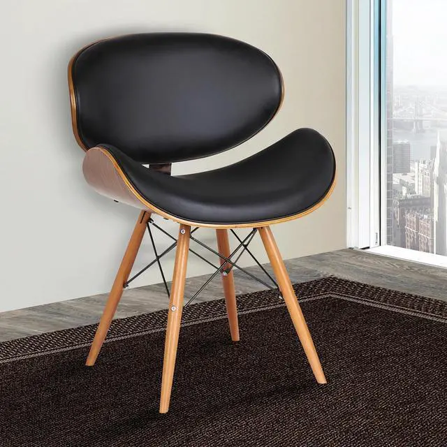 Alt view image 9 of 9 - Armen Living Cassie Mid-Century Dining Chair in Walnut & Black