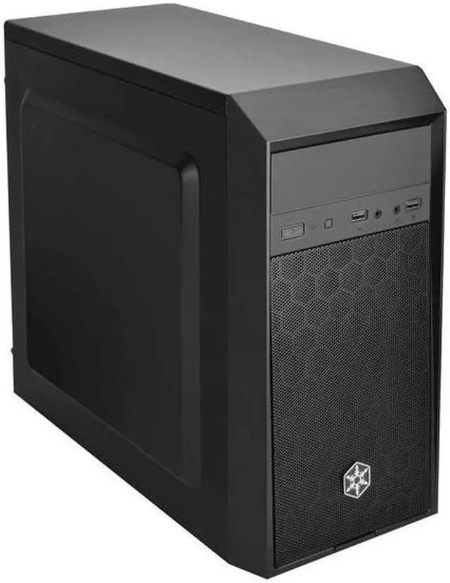 Alt view image 6 of 6 - Black, Plastic Bezel, Steel Body black internal, M-ATX M/B, back 1*120mm fan,  front 1*120mm fan slot,1*5.25", 3*3.5"+ 3*2.5" Internal, 1*audio, 1*MIC, 2*USB3.0
