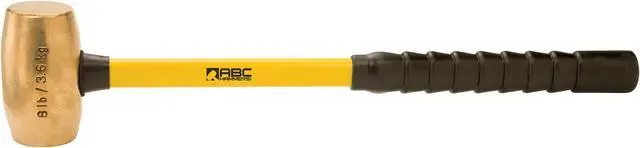 Alt view image 2 of 2 - ABC HAMMERS ABC8BFBS 8 lb. Brass Hammer with 24" Fiberglass Handle