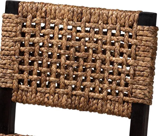Alt view image 12 of 13 - Baxton Studio Alise Modern Bohemian Dark Brown Mahogany Wood and Banana Fiber Counter Stool