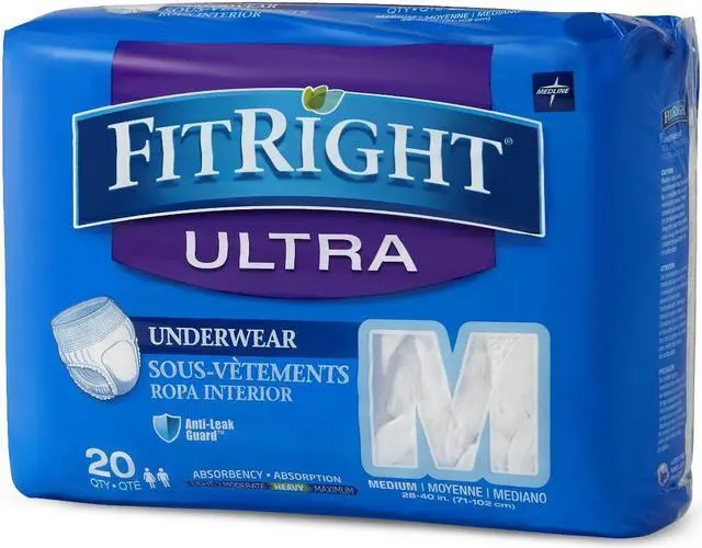 Alt view image 6 of 6 - FitRight Ultra Protective Underwear, Medium, 28-40" Waist, 20/Pack, 4
