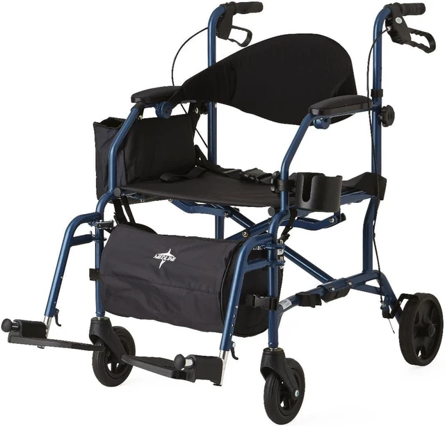 Alt view image 3 of 3 - Medline Combination Rollator Transport Chair MDS808200TR