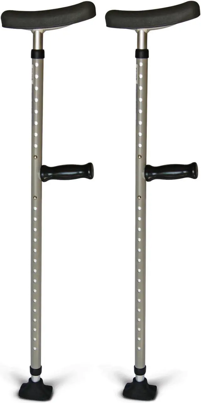 Alt view image 5 of 6 - Medline Industries, Inc Universal Single Tube Crutch 2EA/PR Gray MDS80542