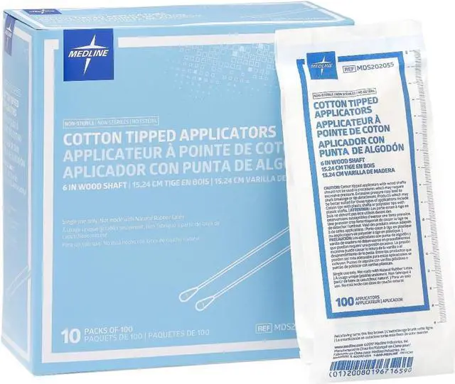 Alt view image 8 of 8 - 1000 Medline Wood Cotton-tipped NonSterile Applicators