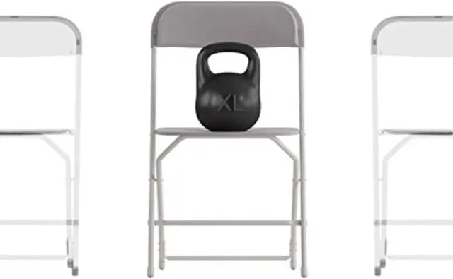 Alt view image 6 of 16 - Hercules Big and Tall Commercial Folding Chair - Extra Wide 650LB. Capacity - Durable Plastic - Gray, 4-Pack