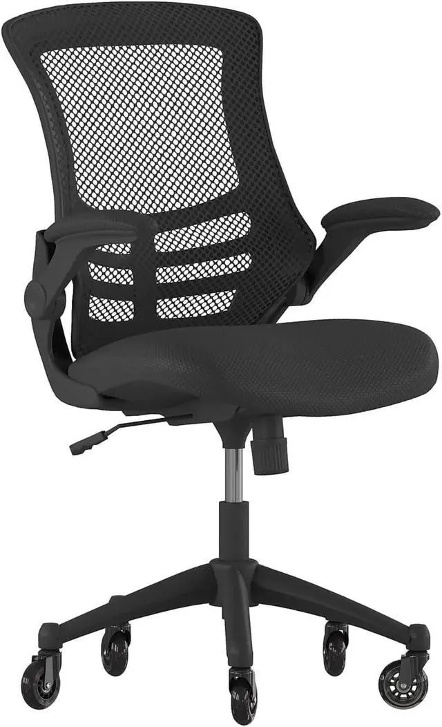 Alt view image 8 of 20 - Flash Furniture Kelista Ergonomic Mesh Swivel Mid-Back Task Office Chair Black (BLX5MBKRLB)