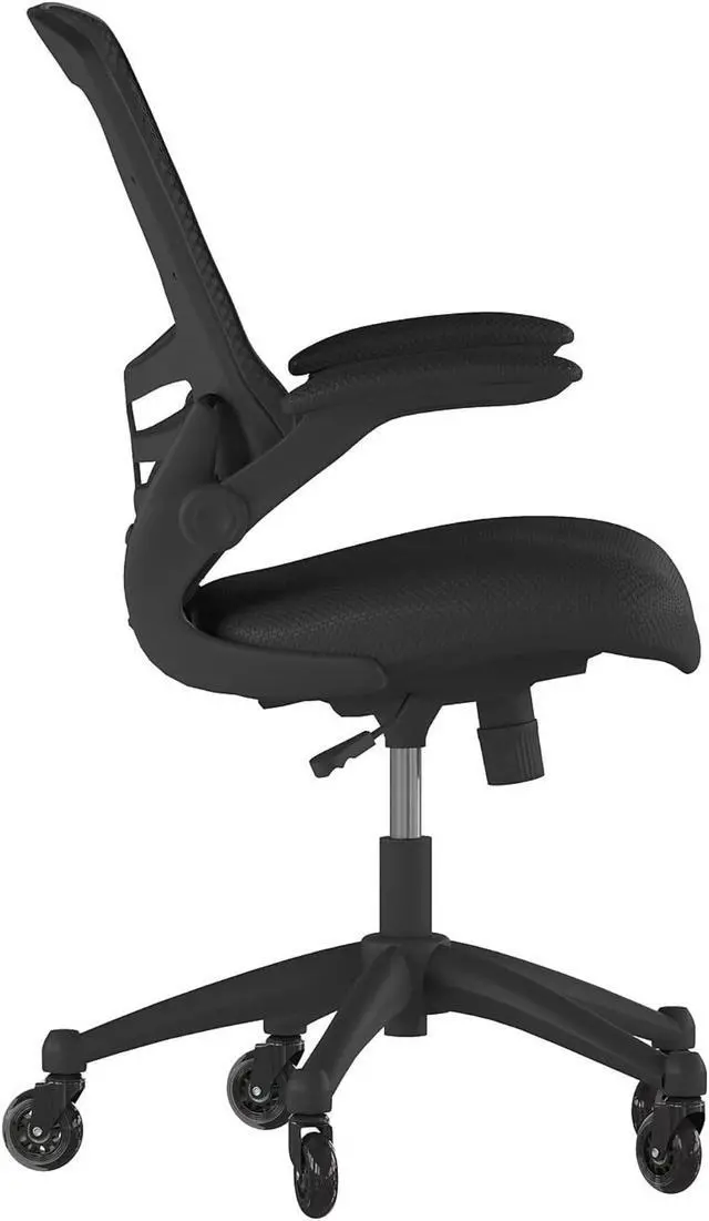Alt view image 12 of 20 - Flash Furniture Kelista Ergonomic Mesh Swivel Mid-Back Task Office Chair Black (BLX5MBKRLB)
