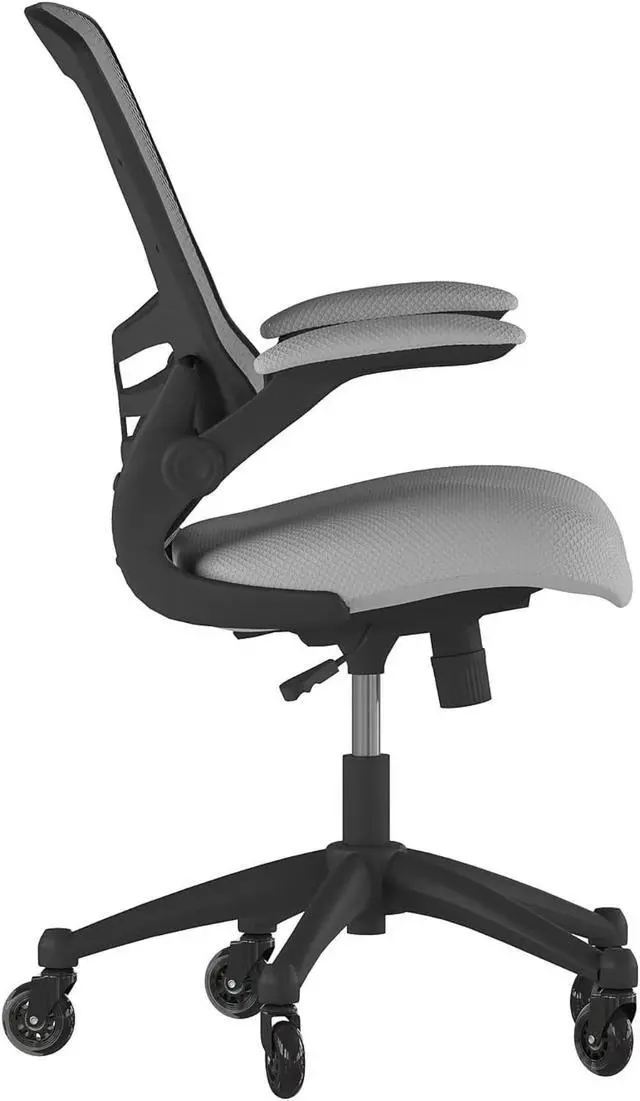 Alt view image 12 of 20 - Flash Furniture Kelista Ergonomic Mesh Swivel Mid-Back Task Office Chair Dark Gray (BLX5MDKGYRLB)