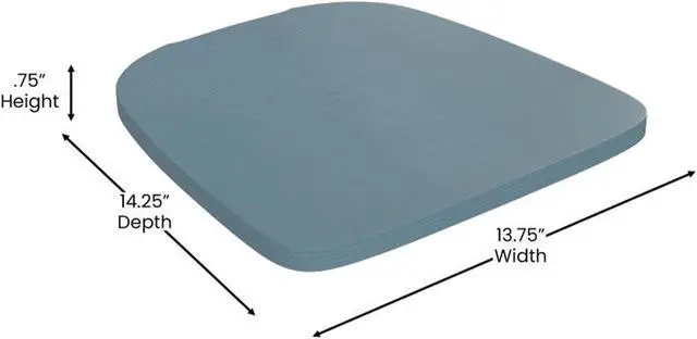 Alt view image 2 of 13 - Kai Commercial Grade 24" High Backless Blue Metal Indoor-Outdoor Counter Height Stool with Teal-Blue Poly Resin Wood Seat