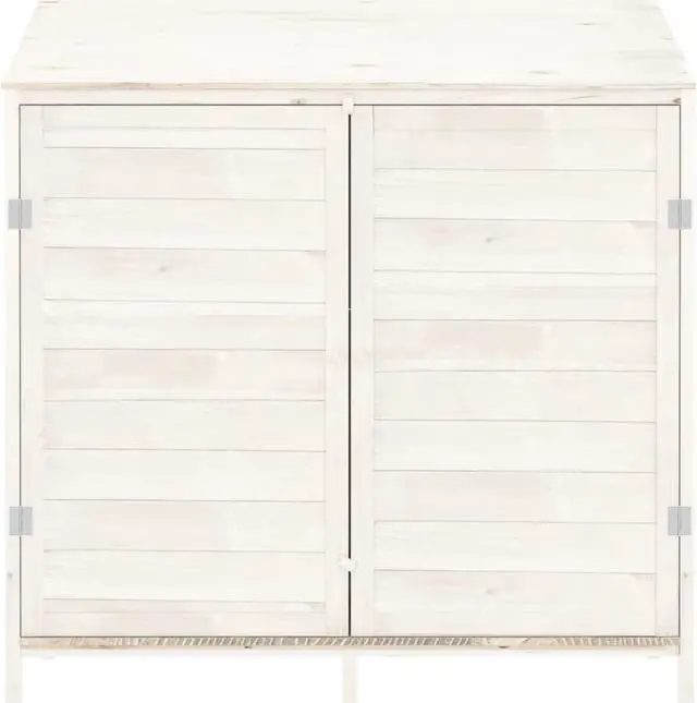 Alt view image 2 of 5 - vidaXL Garden Shed White 40.2"x20.5"x44.1" Solid Wood Fir