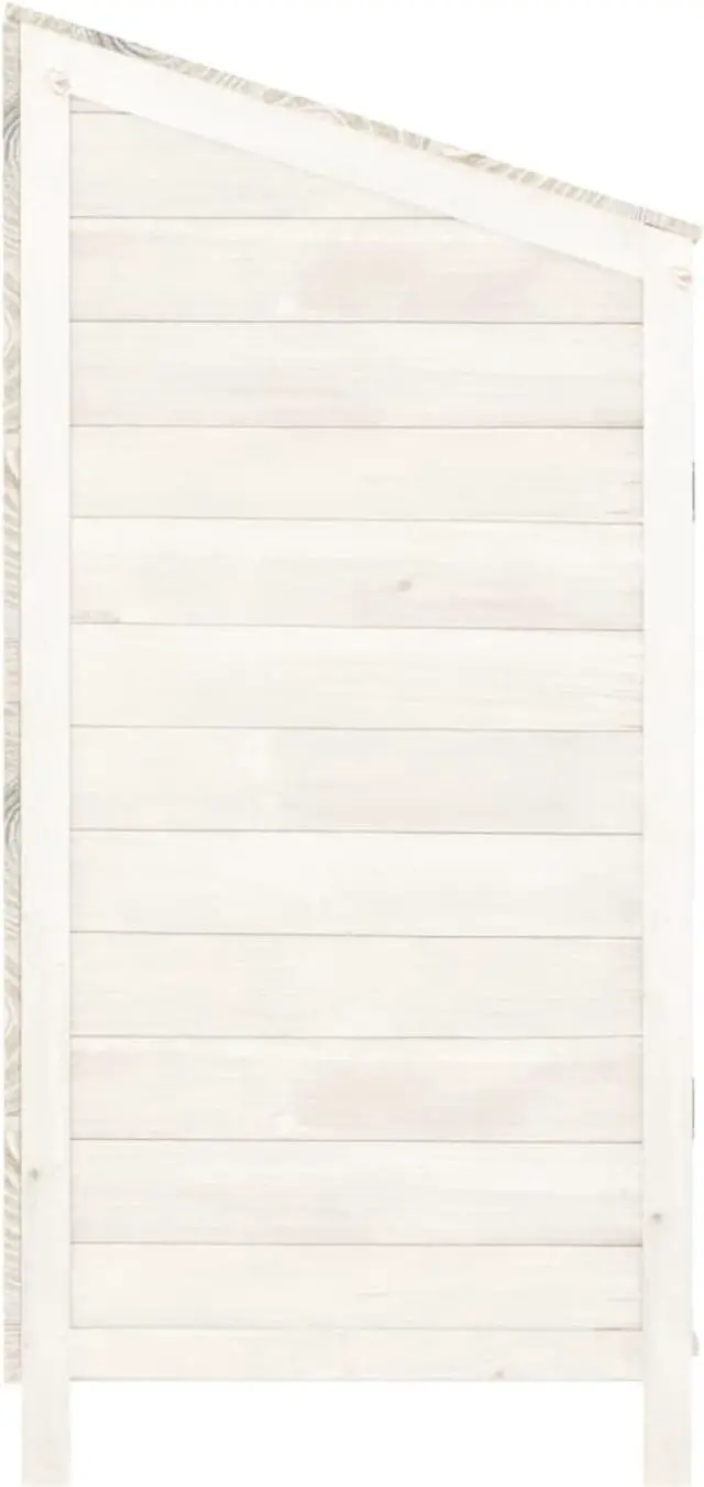Alt view image 5 of 5 - vidaXL Garden Shed White 40.2"x20.5"x44.1" Solid Wood Fir