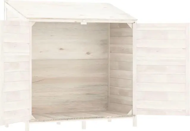 Alt view image 3 of 5 - vidaXL Garden Shed White 40.2"x20.5"x44.1" Solid Wood Fir