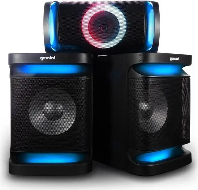Alt view image 2 of 3 - Bluetooth part Speaker w/Dual 12-in Woofers, Mid and High Speakers and Multi-Color LED Party Lighting