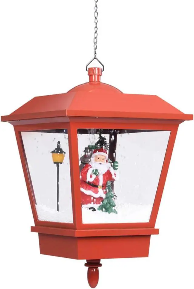 Alt view image 13 of 16 - vidaXL Christmas Lighting Hanging Lamp Holiday Street Lamp with Santa Red
