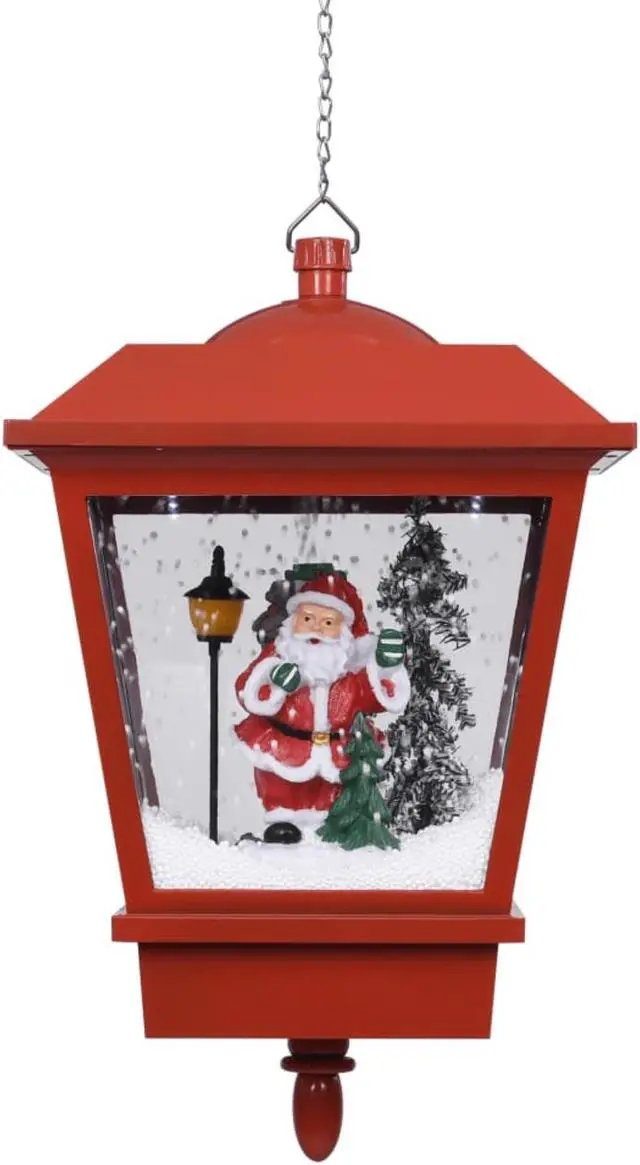 Alt view image 14 of 16 - vidaXL Christmas Lighting Hanging Lamp Holiday Street Lamp with Santa Red