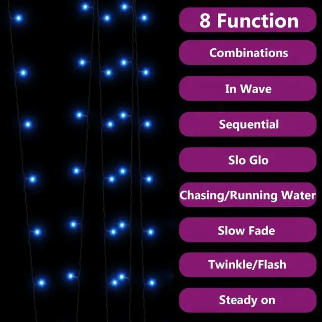 Alt view image 8 of 14 - vidaXL Solar Fairy Lights 2 Pcs Christmas LED String Lights for Party Blue