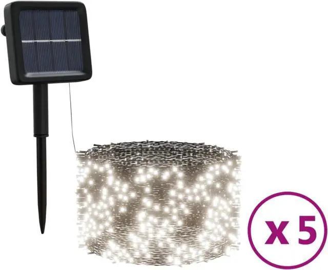 Alt view image 6 of 13 - vidaXL Solar Fairy Lights 5 Pcs Christmas Holiday LED String Lights Cold White