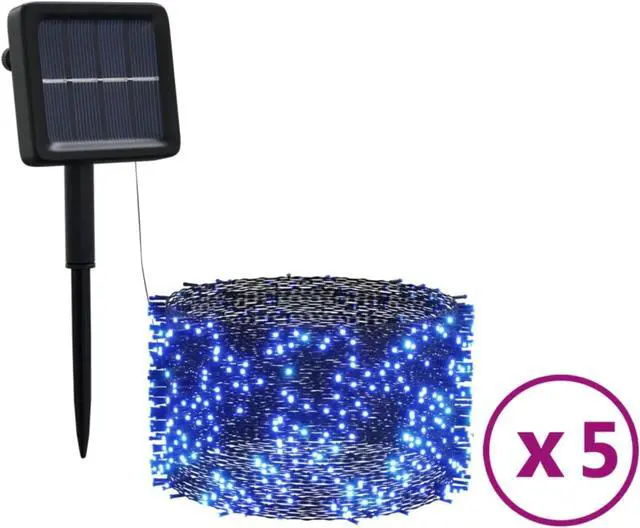Alt view image 5 of 12 - vidaXL Solar Fairy Lights 5 Pcs Christmas LED String Lights for Party Blue