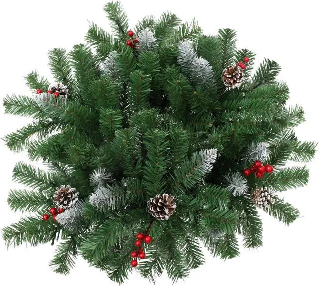 Alt view image 14 of 15 - vidaXL Artificial Pathway Pre-lit Christmas Tree Xmas Tree Decoration Green PVC