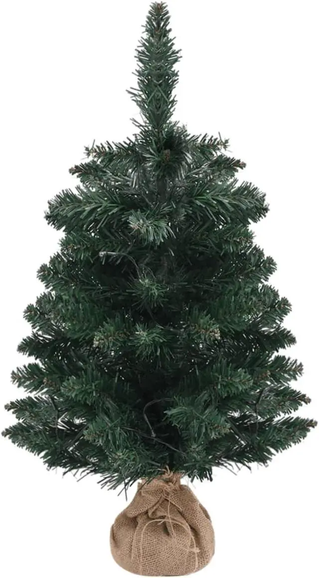 Alt view image 9 of 16 - vidaXL Artificial Pre-lit Christmas Tree with Stands Decoration Green PVC