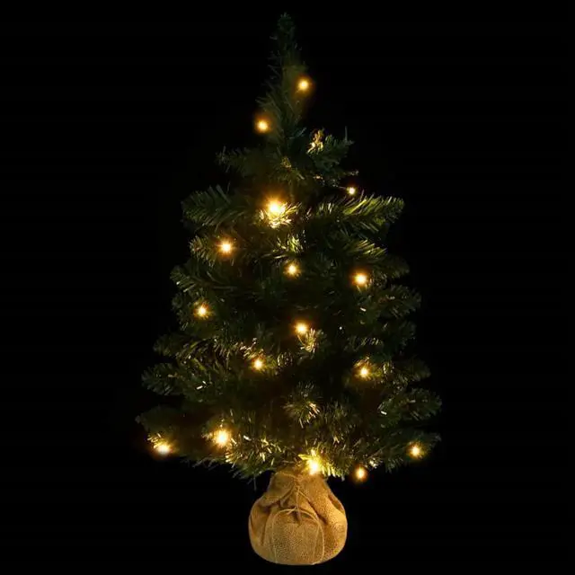 Alt view image 10 of 16 - vidaXL Artificial Pre-lit Christmas Tree with Stands Decoration Green PVC