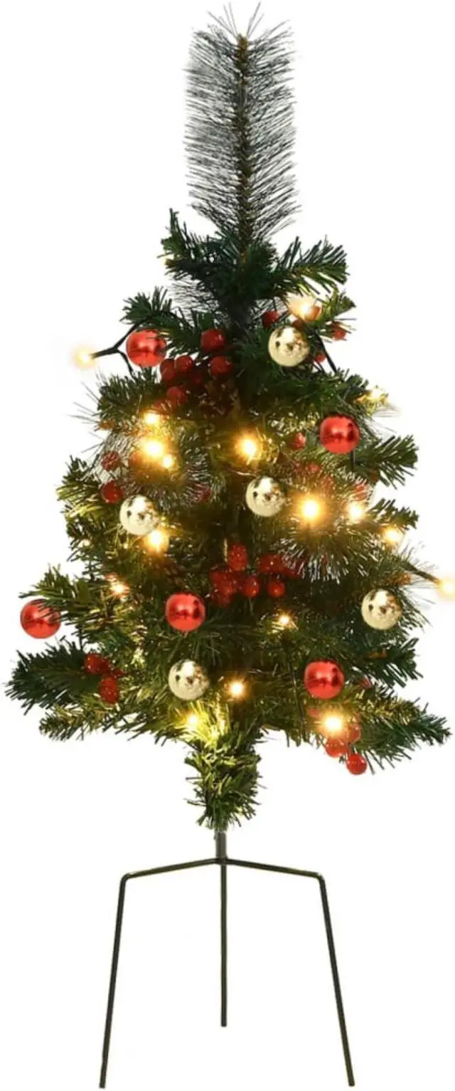 Alt view image 13 of 15 - vidaXL Artificial Pathway Pre-lit Christmas Tree Xmas Tree Decoration 2 Pcs PVC