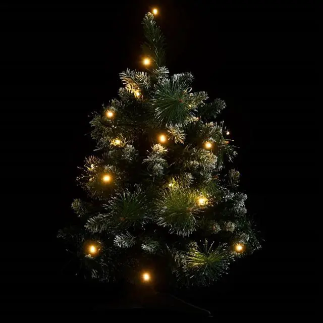 Alt view image 13 of 16 - vidaXL Artificial Pre-lit Christmas Tree with Stands Decoration Green PVC