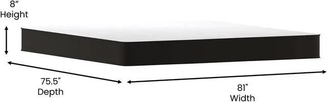 Alt view image 12 of 19 - Flash Furniture Capri Comfortable Sleep 8" Foam and Innerspring Hybrid Mattress King (CLE238BK)