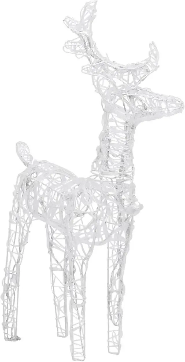 Alt view image 13 of 15 - vidaXL Christmas Reindeers 2 Pcs Light Display with 80 LEDs Cold White Acrylic