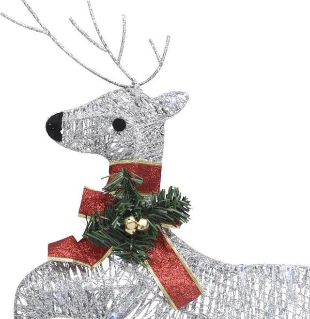 Alt view image 13 of 15 - vidaXL Christmas Reindeers 2 Pcs Christmas Lighting Display with 40 LEDs Silver