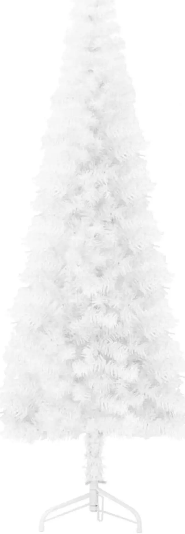 Alt view image 13 of 15 - vidaXL Christmas Tree Decor Slim Artificial Half Xmas Tree with Stand White