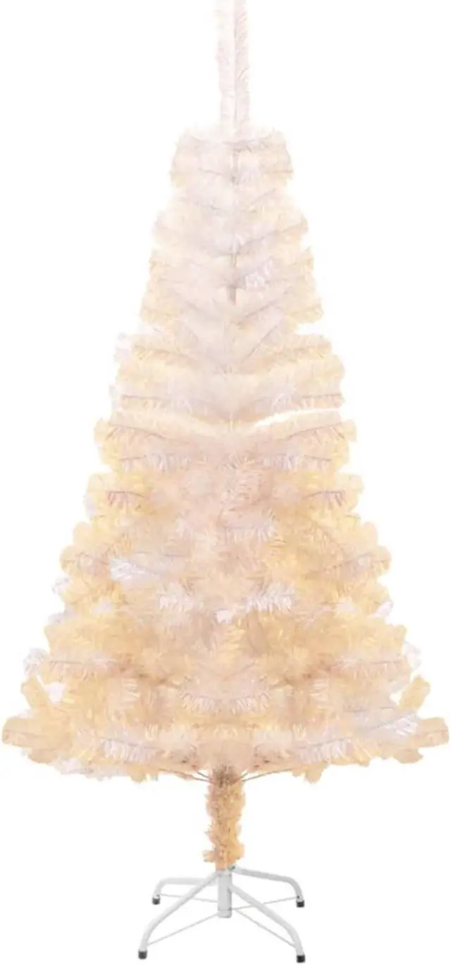 Alt view image 10 of 14 - vidaXL Christmas Tree Artificial Tree with Stand and Iridescent Tips White PVC