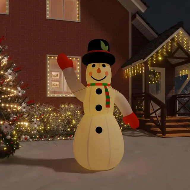 Alt view image 3 of 12 - vidaXL Christmas Inflatable Snowman with LEDs 145.7"