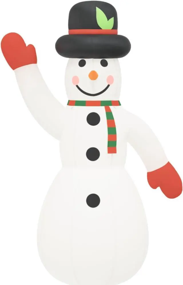 Alt view image 6 of 12 - vidaXL Christmas Inflatable Snowman with LEDs 145.7"