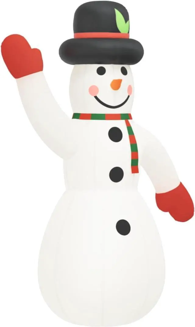 Alt view image 5 of 12 - vidaXL Christmas Inflatable Snowman with LEDs 145.7"
