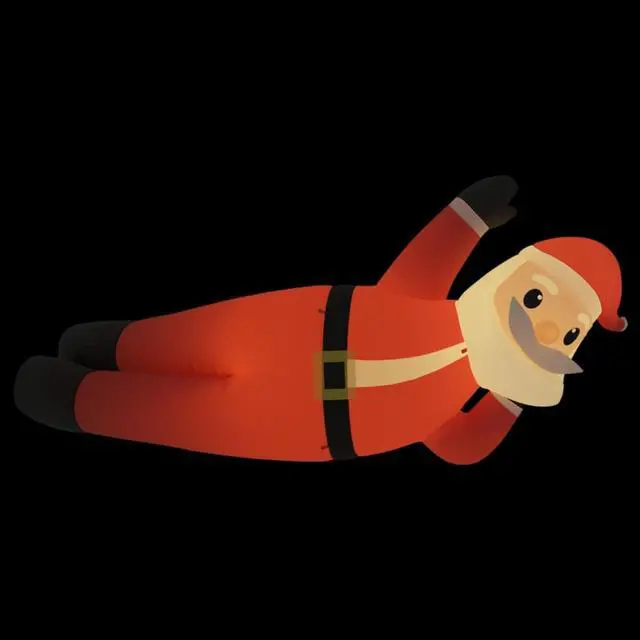 Alt view image 9 of 17 - vidaXL Christmas Inflatable Lying Santa LED 63"