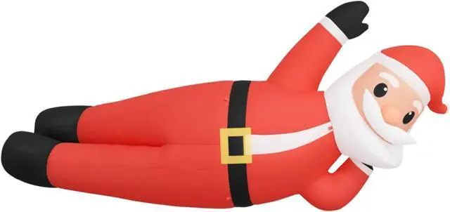 Alt view image 10 of 17 - vidaXL Christmas Inflatable Lying Santa LED 63"