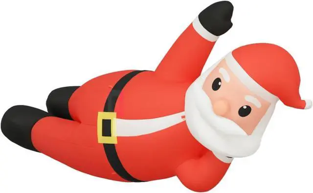 Alt view image 11 of 17 - vidaXL Christmas Inflatable Lying Santa LED 63"