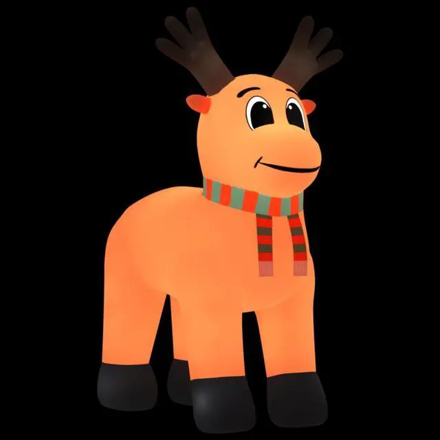 Alt view image 6 of 15 - vidaXL Christmas Inflatable Reindeer with LEDs 157.5"
