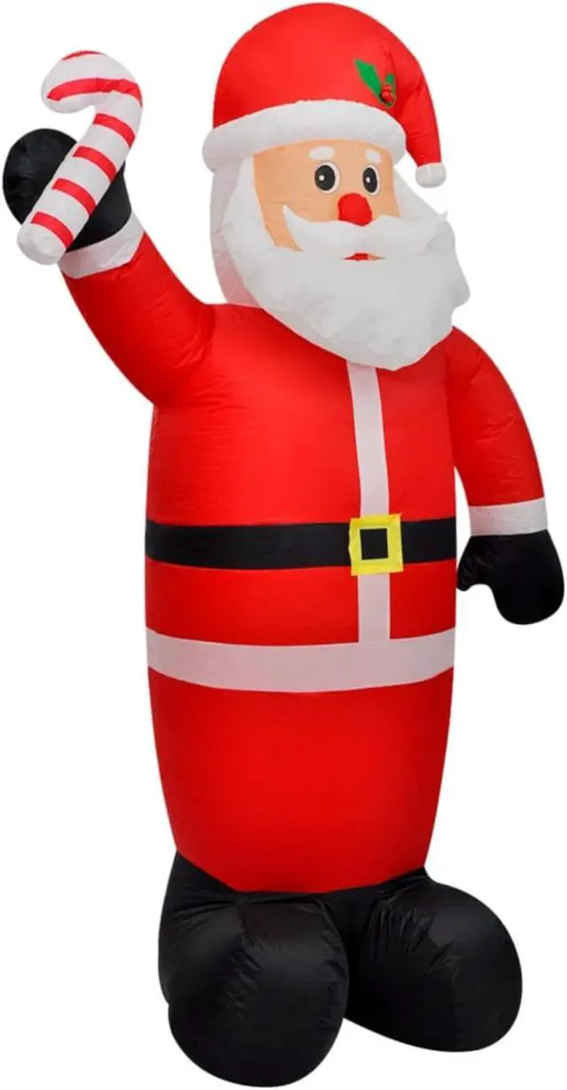 Alt view image 5 of 10 - vidaXL Christmas Inflatable Santa Claus with LEDs 4 ft