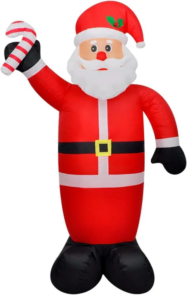 Alt view image 6 of 10 - vidaXL Christmas Inflatable Santa Claus with LEDs 4 ft
