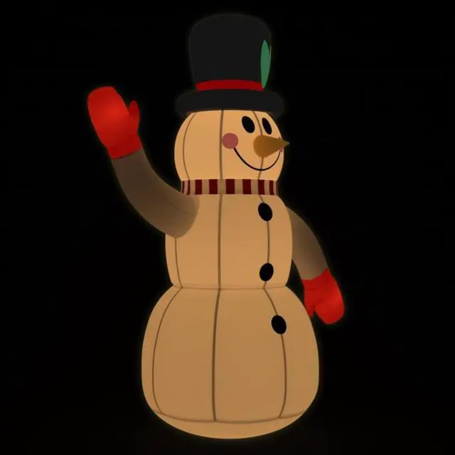 Alt view image 6 of 14 - vidaXL Inflatable Snowman with LEDs Holiday Blow up Ornaments Decorations