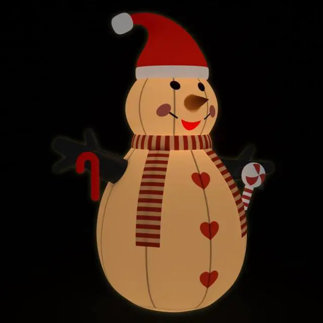 Alt view image 6 of 14 - vidaXL Inflatable Snowman with LEDs 8 ft
