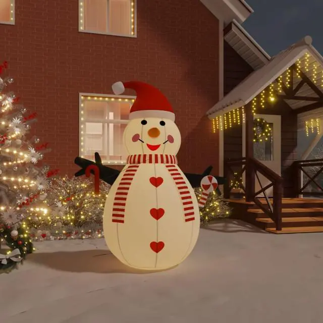 Alt view image 5 of 14 - vidaXL Inflatable Snowman with LEDs 8 ft