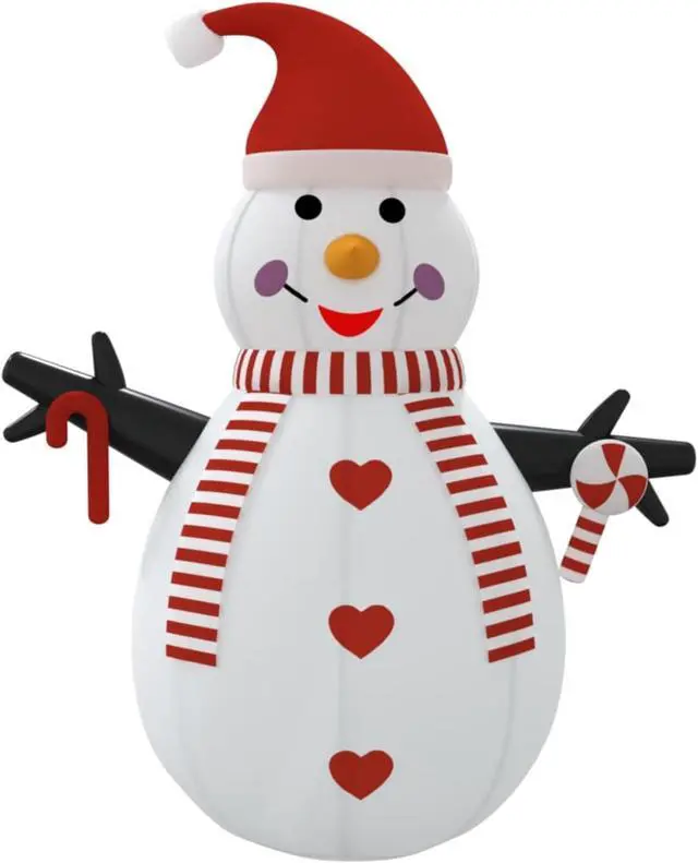Alt view image 8 of 14 - vidaXL Inflatable Snowman with LEDs 8 ft